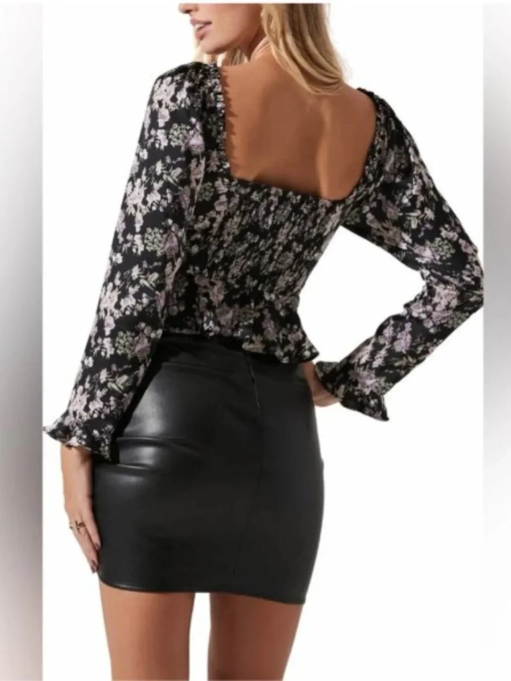 ASTR the Label Floral Satin Top